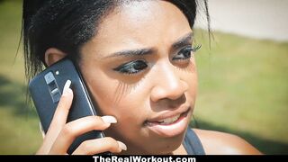 TheRealWorkout - Curvy Black Rides White Shlong after Workout