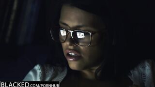 BLACKED Brunette hair Adriana Chechik Takes Three-some of BBCs