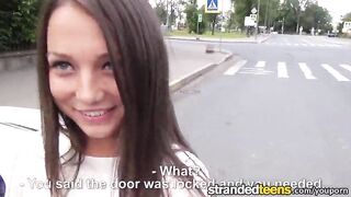StrandedTeens - Teen gets some hawt anal in the car