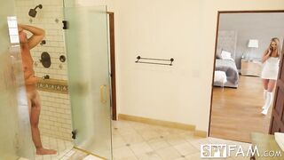 SPYFAM Hot step daughter gives step daddy the screw of his life