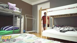 Fake Hostel Lucky Manager Stuck Between two Hot Nurses