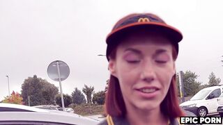 Huge ANAL Creampie with cute McDonald's worker