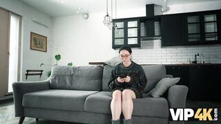 VIP4K. Big titty virgin is learning how to be a WENCH!