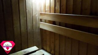 Flashing shlong in sauna leads to public oral job-sex and sex with stranger MILF.