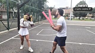 My lascivious trainer turns me on so much I make him cum in my appealing ass - ALEJANDRA PALACIOS