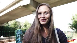 GERMAN SCOUT - Natural Cutie Riddy with bushy Pussy get multiple Orgasm at Pick Up Casting