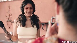 My big boobs Futa neighbors fucked and gave me a cum shower