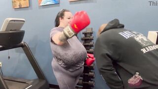 BBW sucks her fitness instructor