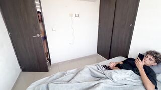 My little stepsister enters my room and discovers me masturbating to her fotos.