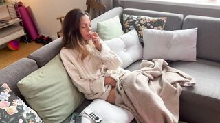 Hot milf got sexually excited and begged to be screwed in the sofa