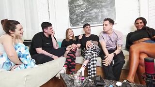 3 vs 3! Truth or dare? Game night with friends turns into amateur orgy!