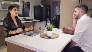 BBW stepmother receives double penetration for the first time from her two young stepsons