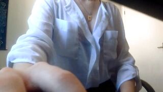 Fingering pussy and licking the fingers nasty secretary masturbation while should be working