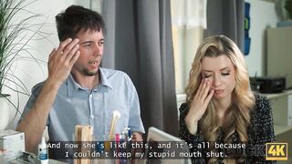 CUCK4K. Slutty doctor massaged her pussy... in front of husband