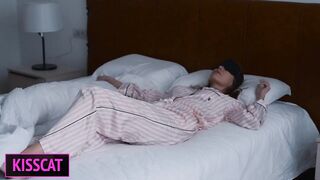 oops... Step son cums inside in blindfolded Step mommy whilst husband showering at next door!