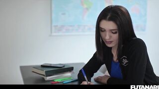 Real Life Shemale hentai Creampie - Naughty Brunette Cutie Seduces Tranny Trans Tg Teacher At School