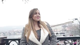 German golden-haired, Josephine got lots of money from a stranger, to let him fuck her