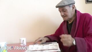 Elderly stud is about to get a fellatio from his Asian nurse and even fuck her