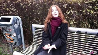 GERMAN SCOUT - Real Redhead Ginger Teen Alice Tempt with petite Melons first Porn Casting