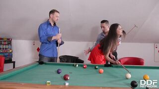 teen Francesca DiCaprio DP'ed Balls Deep On Pool Table