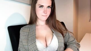 Stepmother's Big Boner in Leather Pants was Caught by her Worker in the Office