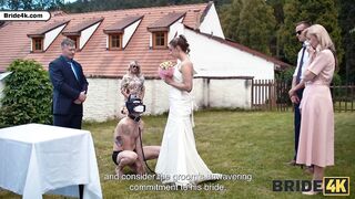 BRIDE4K. Wedding ritual sex with sexy blonde bride, dogging and wax play