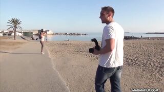 German tourist picks up a breasty lalin girl