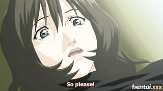 Cartoon brunette with big titties is moaning while getting fucked hard in the snow, late at night