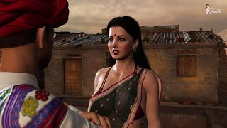 Village headman fucks Savita Bhabhi's constricted vagina in a public field - Savita Bhabhi's Business Deal