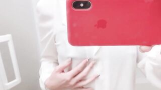 Shower Masturbation in Naughty Underclothes and Transparent Blouse in the Washroom ♡♡♡♡ I Peed at the end