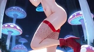 Princess peach funny bouncing body in a magic forest (Ai animation)