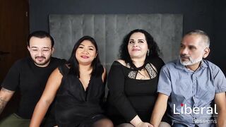 Mature couple has sex with young couple