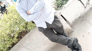 Young angel gives her butt to a stranger because this sweetheart truly wanted to fuck, and this playgirl catches him outside her house and takes him