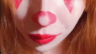 Lascivious Russian Teen Clown Makeup Squirting Orgasms – Missionary Cowgirl Spunk flow On Breasts