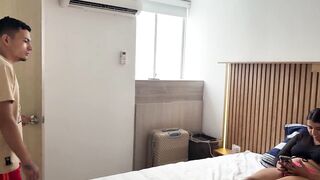 My stepbrother makes me massage his huge cock and seduces me so he can cum in my twat