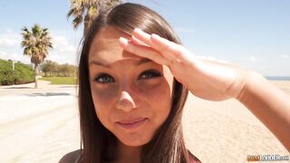 Brunette hair Hair russian foxy di gets a faceful