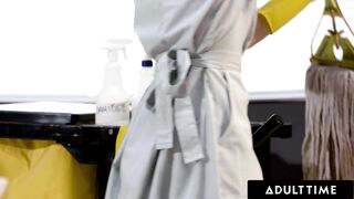 ADULT TIME - Sexy Office Maid Kenna James Teases Overworked Married Boss For Sneaky ANAL Affair