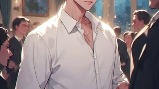 Luring captions slideshow whith white female Ai comics model