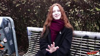 GERMAN SCOUT - Real Redhead Ginger Teen Alice Entice with petite Breasts first Porn Casting without screwing-rubber in Berlin