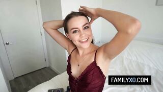 Hot sweetheart loves to party and will do anything to get permission from stepdad