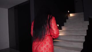 Stepmother ends up in a double penetration after teaching some young dudes how to masturbate properly