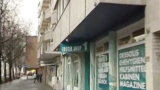 Cutie working at erotic shop sucking my knob