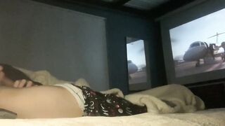 My stepbrother invites me to his room to watch a movie when no one is home and I end up impaled on his rod