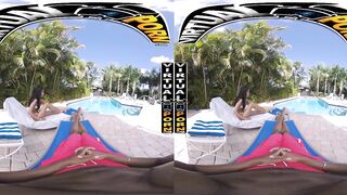 VIRTUAL PORN - Stunning Eden West Sizzles Underneath The Sun, Stripping Poolside For A Deep And Fleshly Massage