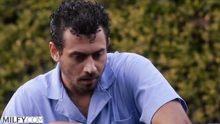 MILFY Curvy older Syren rides his young wang poolside