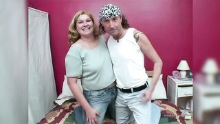 Overweight and Obese Bodied Golden-haired Gets Fucked by a Slim Dude