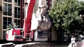 Golden-haired slut gets fucked by street worker