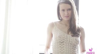 All Natural Boobs Brunette Mafer H Strips & Gets Off For YOU!