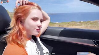 Cutie Sucking Rod Stranger in Car and Screw on a Rest