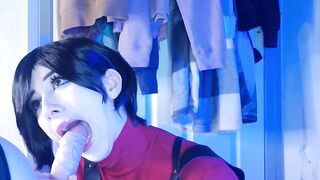 Ada wong uses Leon for sex, gives footjob and pounds big oiled booty